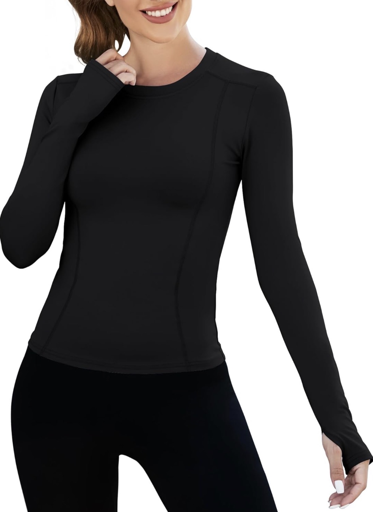 Black Long Sleeve Compression Top (name included)
